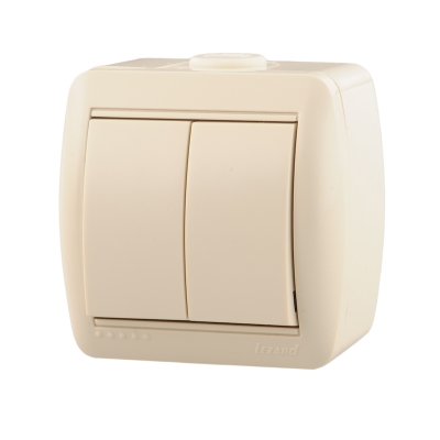 Выключатель 2кл о/п Nata крем (0300101) (10/120)
