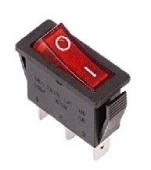 Выключатель клавишный 250V 15А (3с) ON-OFF  красный с подсв. REXANT (36-2210)