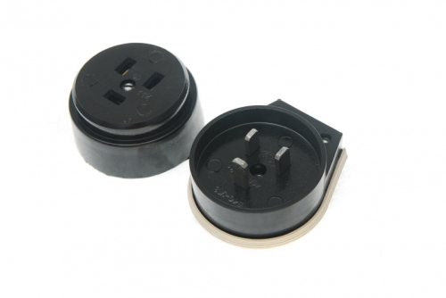 Разъём черн карболит РШ/ВШ 3-х штырьк. с з/к 32А/250В откр/провод Smartbuy (72) (3773)