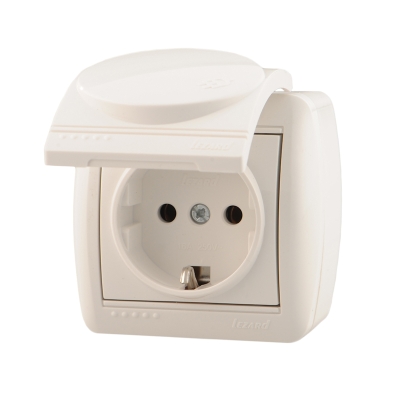 Розетка 1гн с з/к о/п крышка  Nata белый керам (0200123) (10/120)