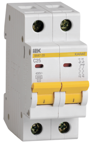 KARAT Авт. выкл. ВА47-29 2P C 25А 4,5кА IEK