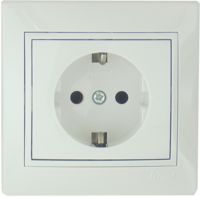 Розетка 1гн з/к MIRA (керам) жемчужно-белый (3030122)