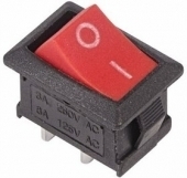 Выключатель клавишный 250V 6А (2с) ON-OFF  красный Mini REXANT (36-2111)