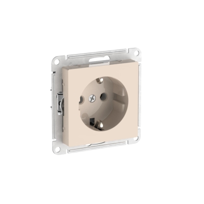 Механизм Розетка 1гн с/п С з/к AtlasDesign бежевый САМОЗАЖИМ ATN000243S (20/160)