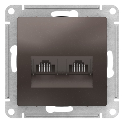 Механизм Розетка комп RJ45+RJ45 Мокко Atlas Desing  ATN000685