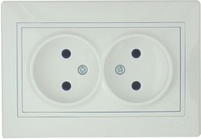 Розетка 2гн MIRA (керам) жемчужно-белый (3030128)