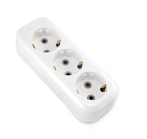 Колодка 3гн з/к белая Smartbuy