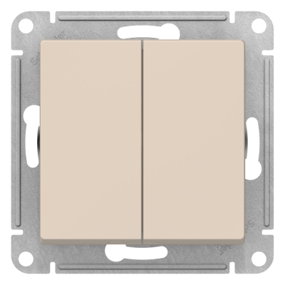 Механиз Выключатель 2-кл с/п Проходной Бежевый 10А AtlasDesign (20/160) ATN000265