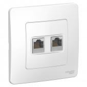 Розетка Компьютерная 2-гнезда RJ45 Blanca Белый с/п BLNIS045451