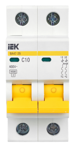 KARAT Авт. выкл. ВА47-29 2P C 10А 4,5кА IEK