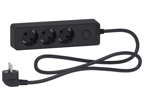 Удлинители Schneider  UNICA EXTEND 3 гн. з/к  1,5м  с выкл. (черный)