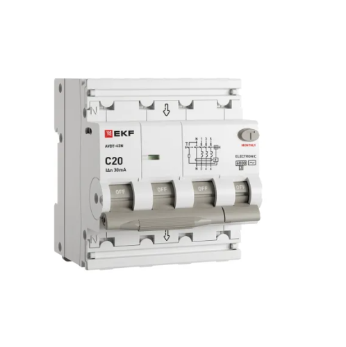Диф. автомат АВДТ-63N 3P+N 20А (C) 30мА (AC) эл 6кА PROXIMA EKF