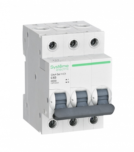 Авт выключатель 3п 63А С 4.5kA Systeme Electric C9F34363 (4/48) City9 Set