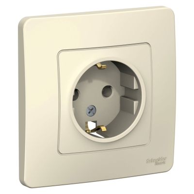 Розетка 1гн с з/к Blanca Молочный  с/п BLNRS001012 (6/60)