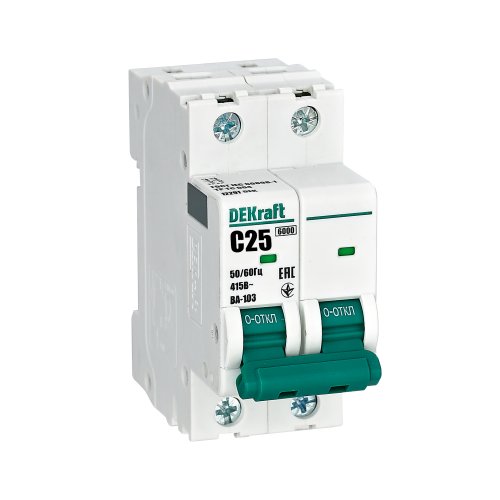 Авт. выкл. ВА-103 2Р 10А х-ка C 6кА DEKraft