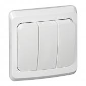 ЭТЮД С/У трехклавишный ВЫКЛЮЧАТЕЛЬ 10 АХ, БЕЛЫЙ, Россия