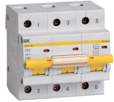 KARAT Авт. выкл. ВА47-100 3P C 80А 10кА IEK