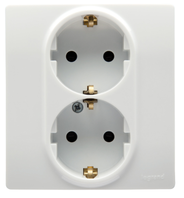 Розетка 2гн з/к авт ETIKA белый (L672233)