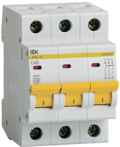 KARAT Авт. выкл. ВА47-29 3P C 40А 4,5кА IEK