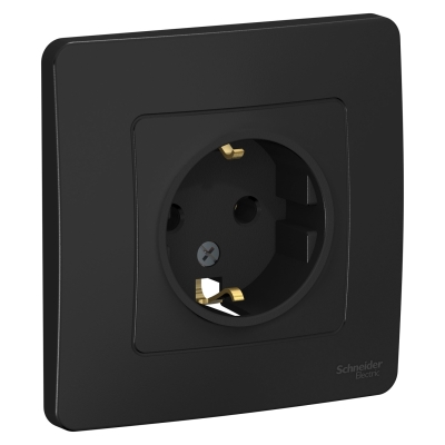 Розетка 1гн с з/к Blanca Антрацит с/п BLNRS001016 (6/60)