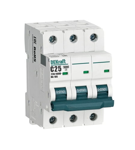 Авт. выкл. 3P C кривая 25A 10кА ВА-105