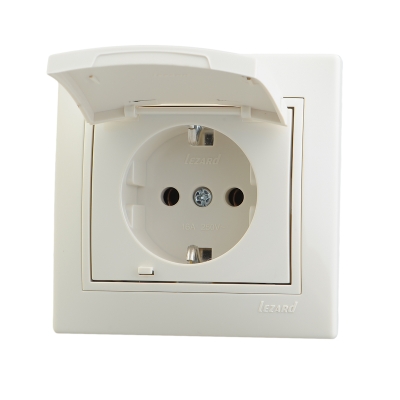 Розетка 1гн з/к крышка MIRA (керам) крем (0303123)