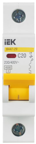 KARAT Авт. выкл. ВА47-29 1P C 20А 4,5кА IEK