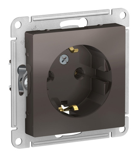 Механизм Розетка 1гн с/п С з/к AtlasDesign мокко САМОЗАЖИМ  ATN000643S (10/60) 