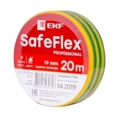Изолента ПВХ EKF желто-зеленая 19мм 20м SafeFlex