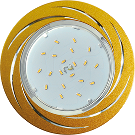 Светильник GX53 H4 Вихрь мат.Золото/Алюм Ecola (4816)  (10/50)