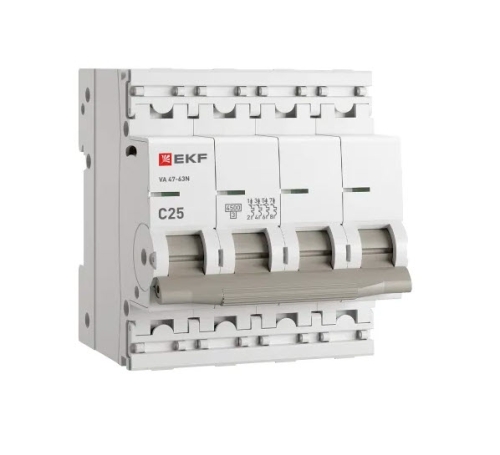 Авт выключатель 4п 25А ВА 47-63N С НОВАЯ ЛИНЕЙКА 