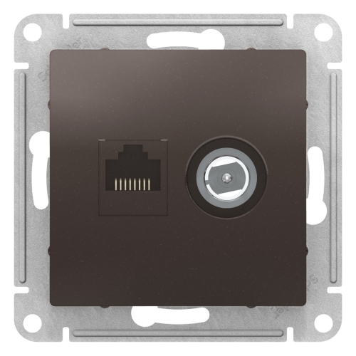 Механизм Розетка TV+RJ45  Atlas Desing Мокко  ATN000689