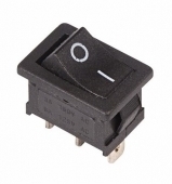 Выключатель клавишный 250V 6А (2с) ON-OFF  черный  Mini REXANT (36-2110) (10)