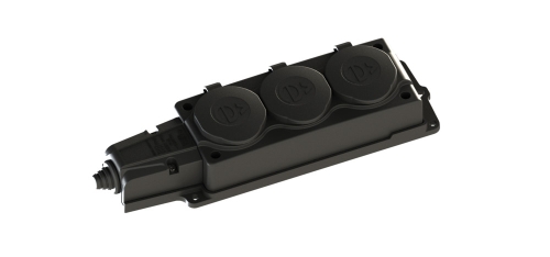 Колодка тройная с заглуш.  каучук 2Р+РЕ 16А/220В MultiSet Systeme Electric (12/120)  НОВИНКА