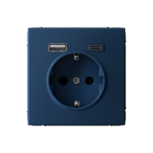 ARTGALLERY РОЗЕТКА 16А с 2 USB A+C, 5В/2,4А/3,0А, 2х5В/1,5А, механизм, АКВАМАРИН
