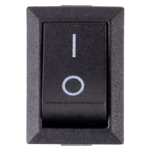 Выключатель клавишный 250В 6А (4с) ON-OFF черный Smartbuy