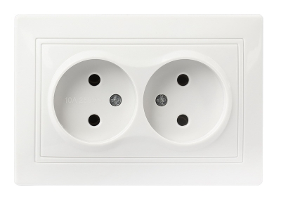 Розетка 2гн с/п белая 10А 