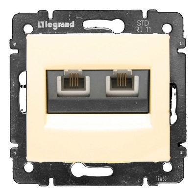 Розетка TF RJ 11 2гн с/п Valena сл кость (774339)