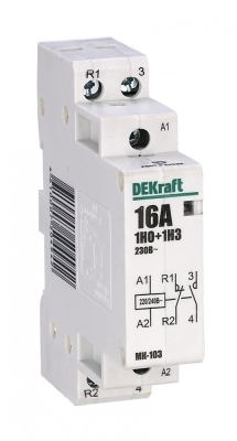 Модульный контактор 1НО+1НЗ 16А 230В МК-103 DEKraft