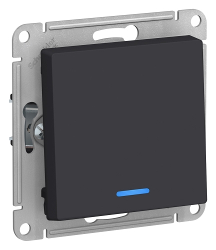 Механиз Выключатель 1-кл с/п Карбон с Подсв. 10А AtlasDesign (20/160) ATN001013