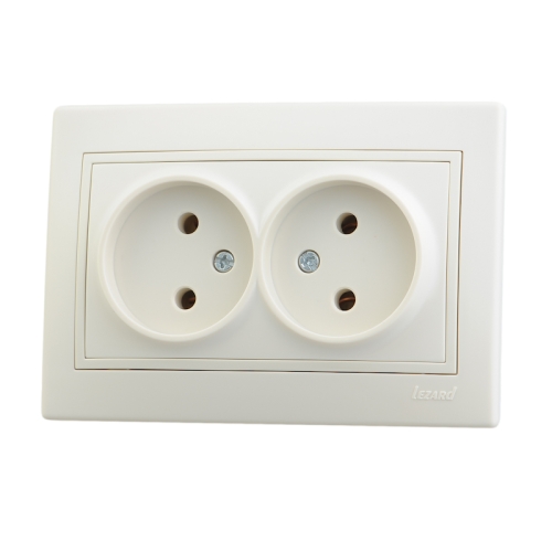 Розетка 2гн MIRA (керам) крем (0303128)