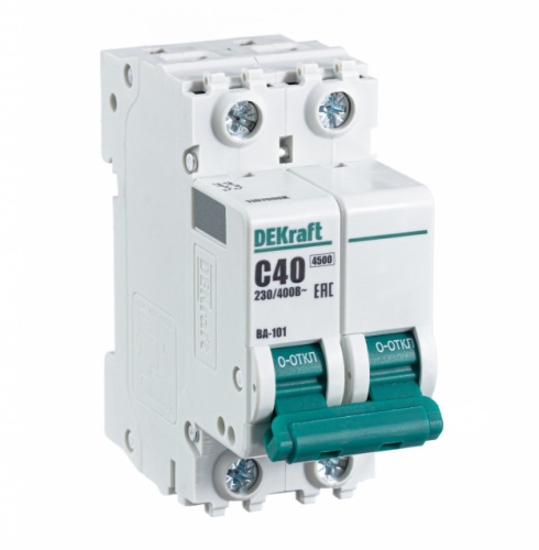 Авт. выкл. 2Р 40А х-ка C ВА-101 4,5кА DEKraftАвт. выкл. 2Р 40А х-ка C ВА-101 4,5кА DEKraft