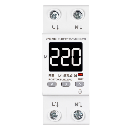 Реле напряжения с дисплеем RE V-32A W ROSTOKELECTRO (Россия) БЕЛАЯ ИНДИКАЦИЯ