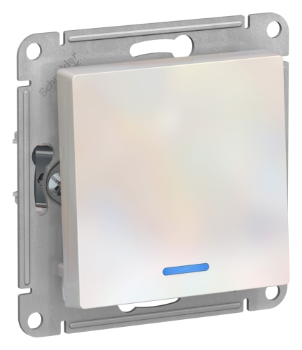 Механиз Выключатель 1-кл с/п Жемчуг с Подсв. 10А AtlasDesign (10/60) ATN000413