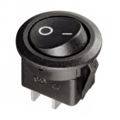 Выключатель клавишный круглый 250V 6А (2с) ON-OFF  черный REXANT (36-2550) (10)