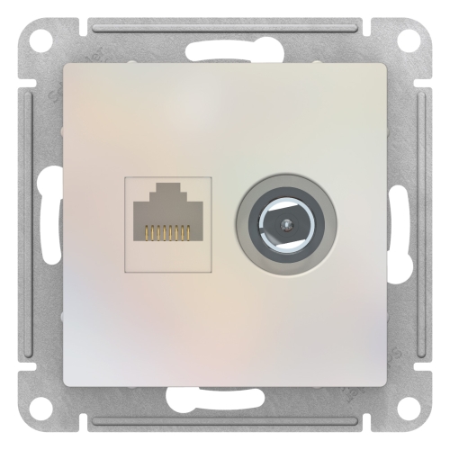 Механизм Розетка TV+RJ45  Жемчуг Atlas Desing ATN000489