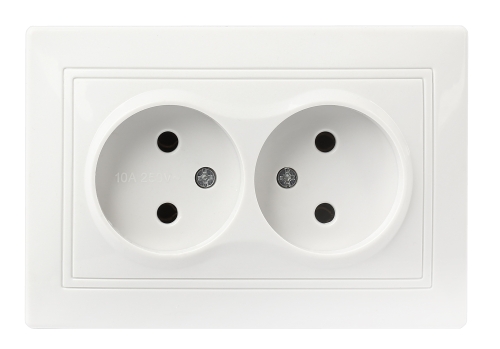 Розетка 2гн с/п белая 10А 