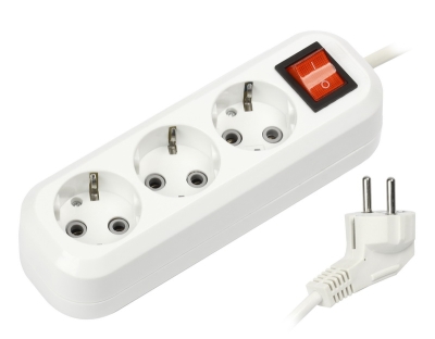 Удлинитель Smartbuy, 3 гн. 3 м 16А/3,5кВт с выкл. и з/к ПВС 3х1,0