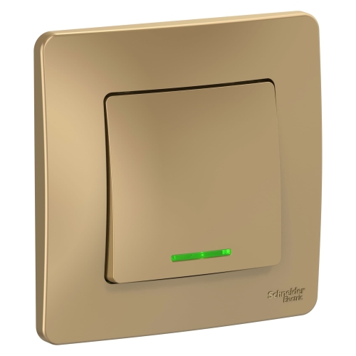 Выключатель 1кл Blanca с/п Титан с Подсв. 10А BLNVS010114 (6/60)