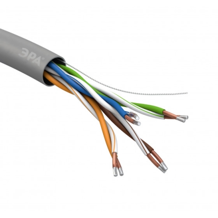 Кабель витая пара UTP 4PR 24AWG Cat5e CCA PVC SIMPLE ЭКОНОМ внутренний ЭРА (305)